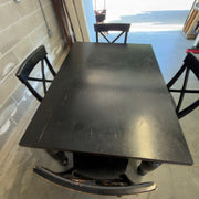 Pottery Barn Amherst black dining table - table detail