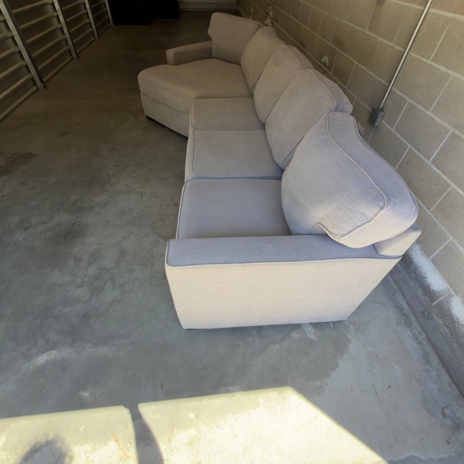 Gray Living Spaces two-piece sectional with chaise - gallery view 3