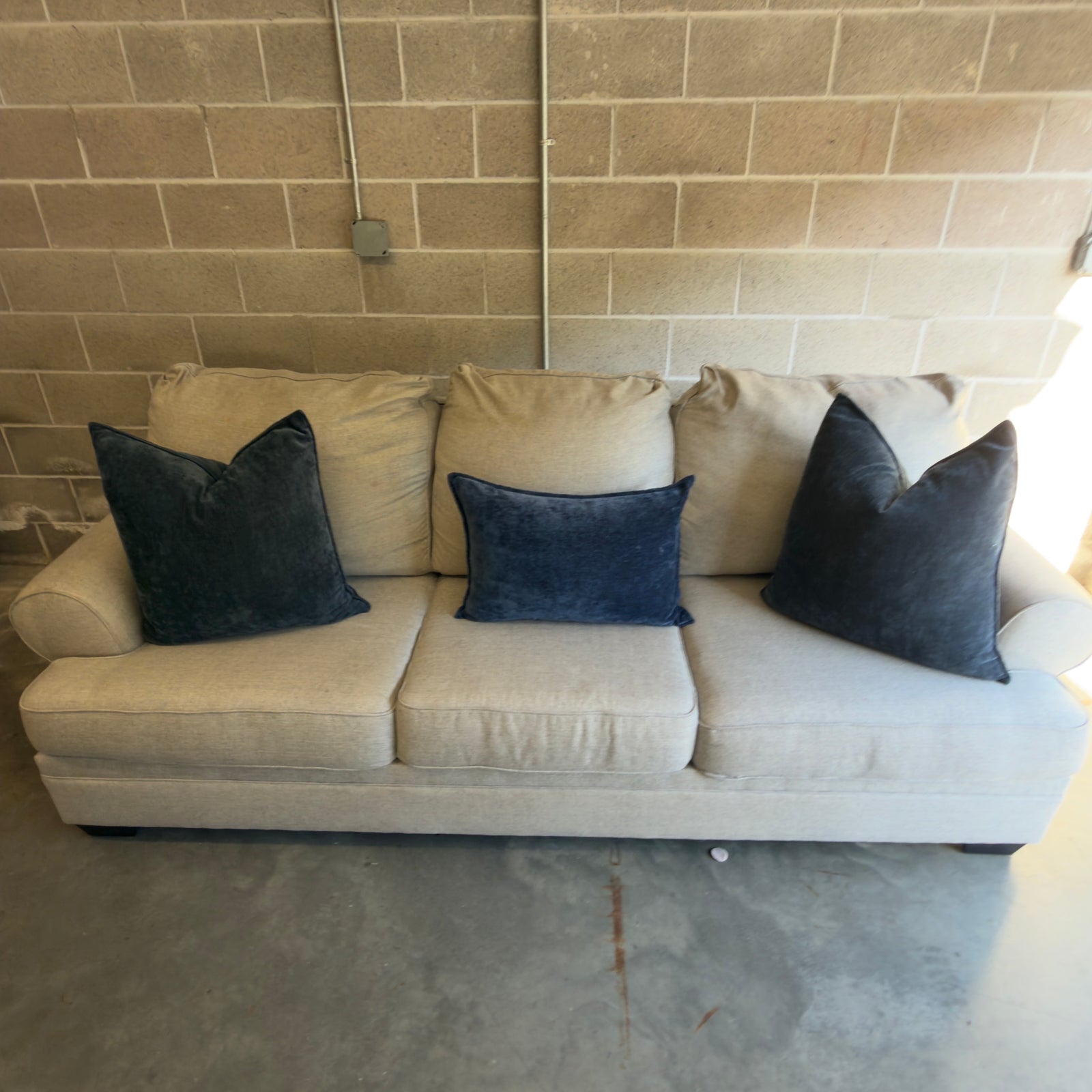 Ashley Antonlini oversized beige sofa - alternate front view