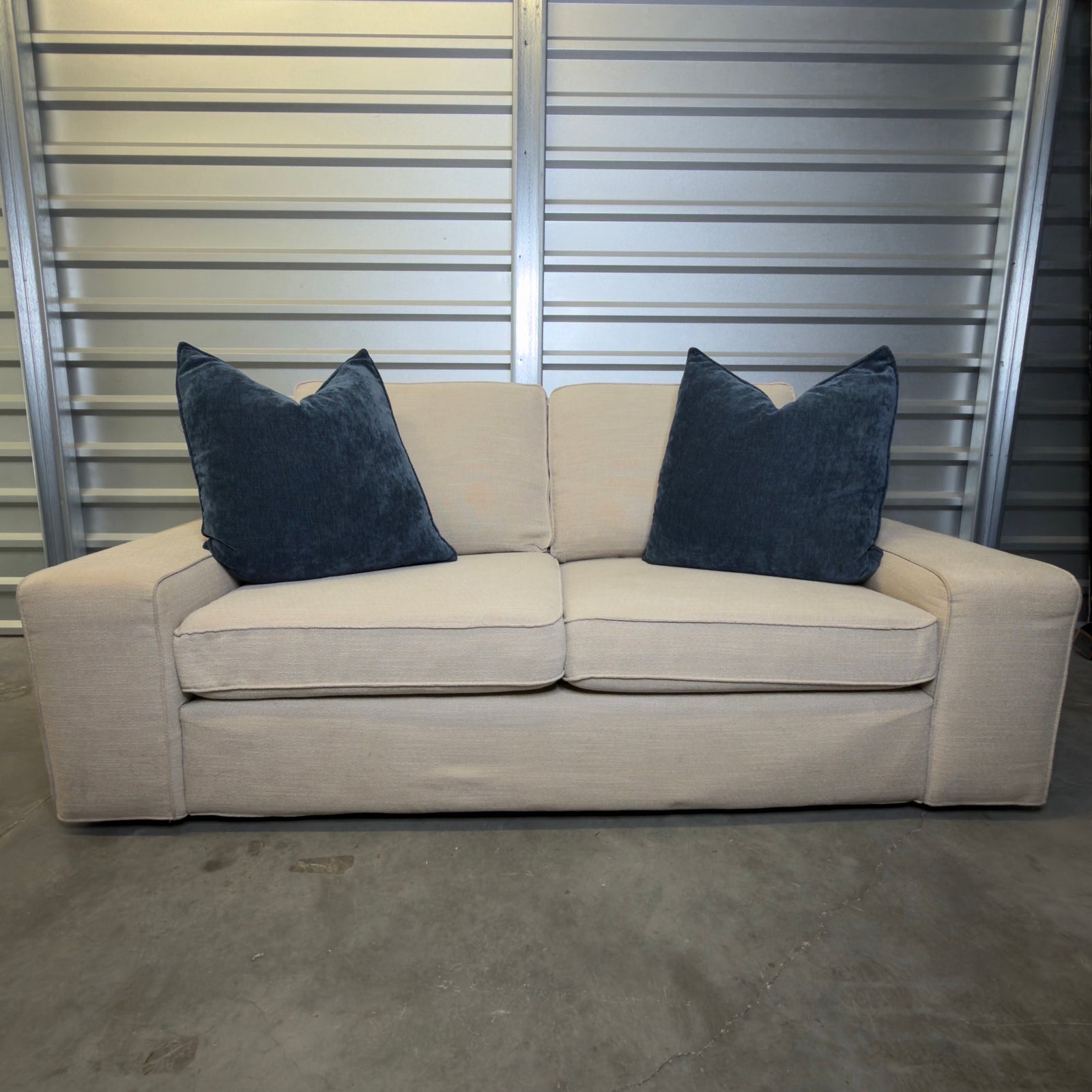 Used beige IKEA Kivik sofa with removable covers, for sale at Couch Potato Furniture in Hayward, California