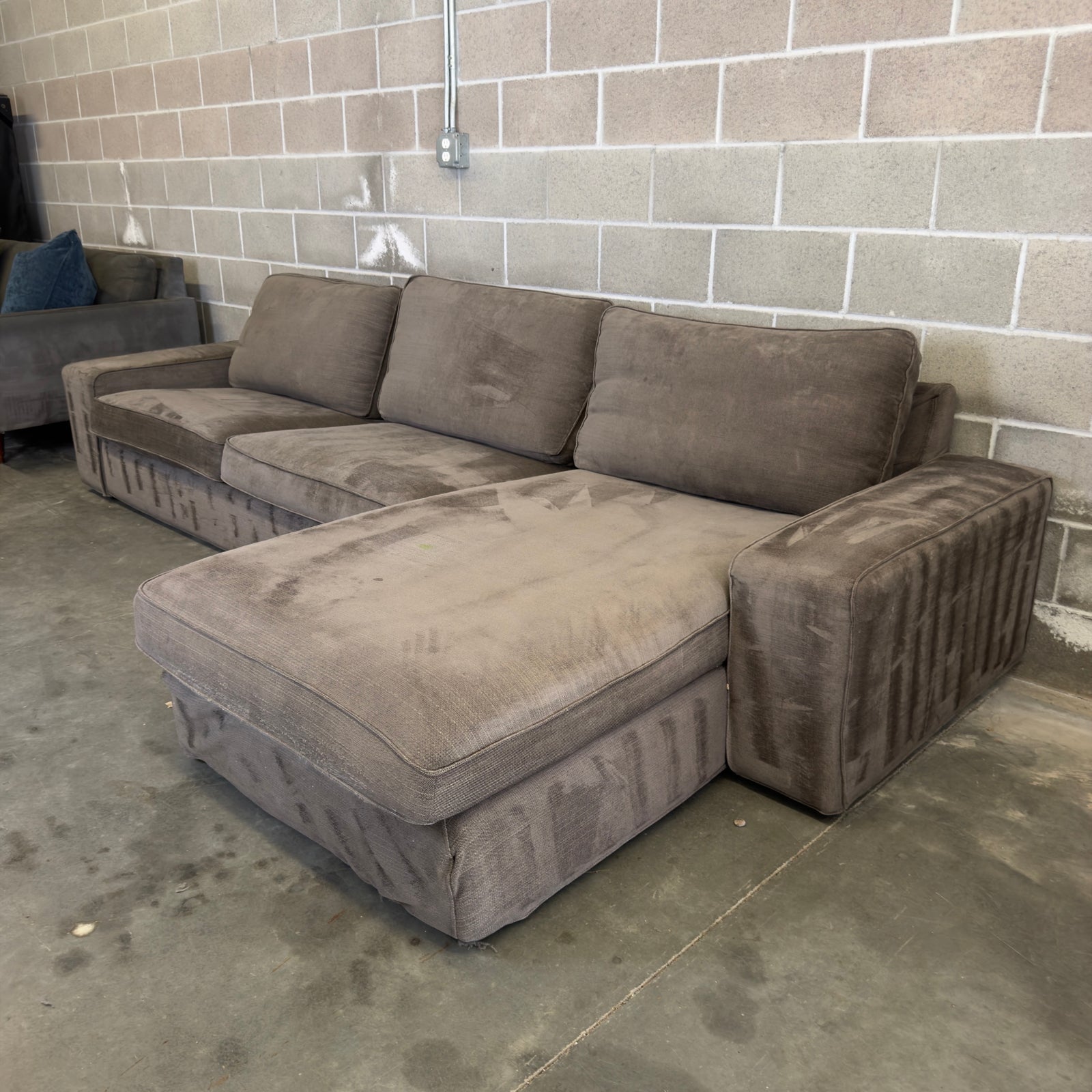 Brown IKEA Kivik two-piece sectional with chaise - gallery view 3