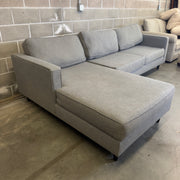 Gray Living Spaces Calais III sectional sofa, front angle view