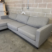 Gray Living Spaces Calais III sectional sofa, three-quarter view