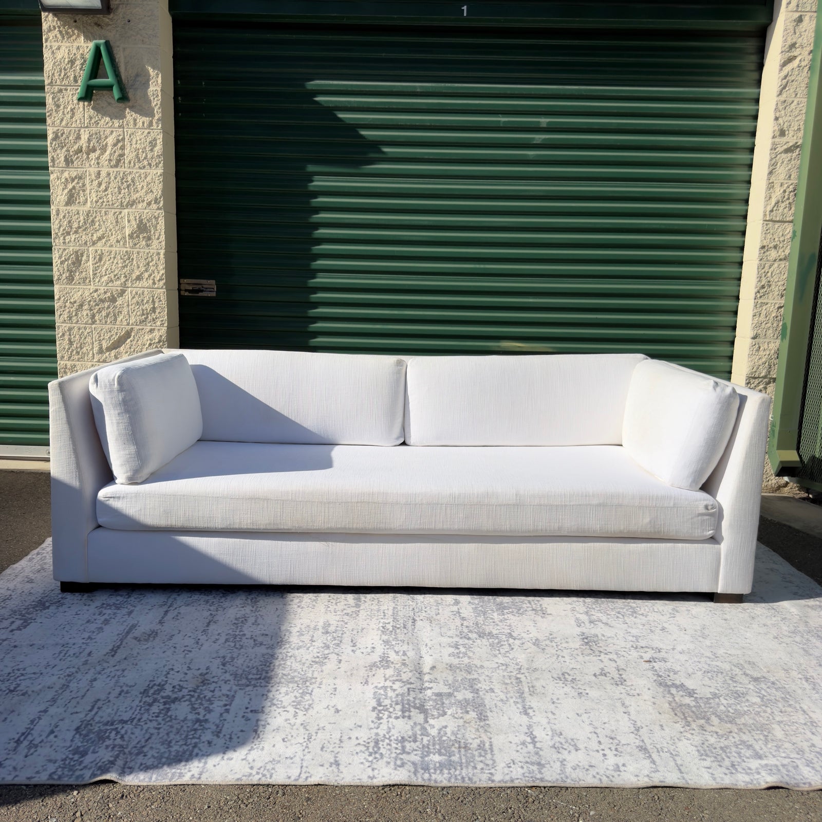 Cream Restoration Hardware sofa - front view