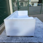 Cream Restoration Hardware sofa - detail view