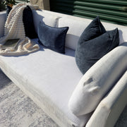 Cream Restoration Hardware sofa - detail view