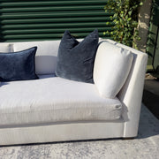 Cream Restoration Hardware sofa - corner detail