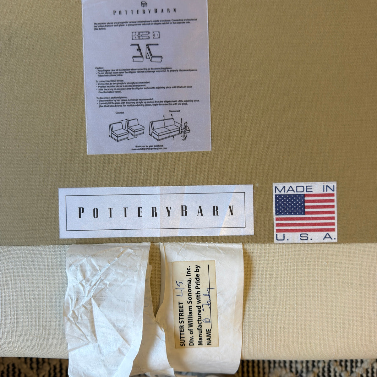 Pottery Barn manufacturer label