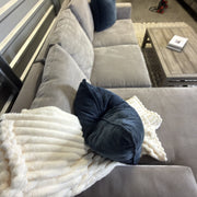 Crate & Barrel Axis Nickel chaise sectional — side view