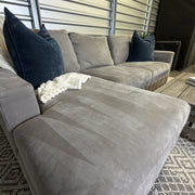 Crate & Barrel Axis Nickel chaise sectional — chaise detail