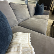 Crate & Barrel Axis Nickel chaise sectional — upholstery and cushions