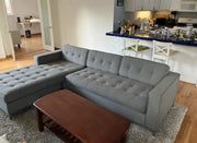 Gus Modern Jane sectional in Totem Storm with chaise on the left when facing it