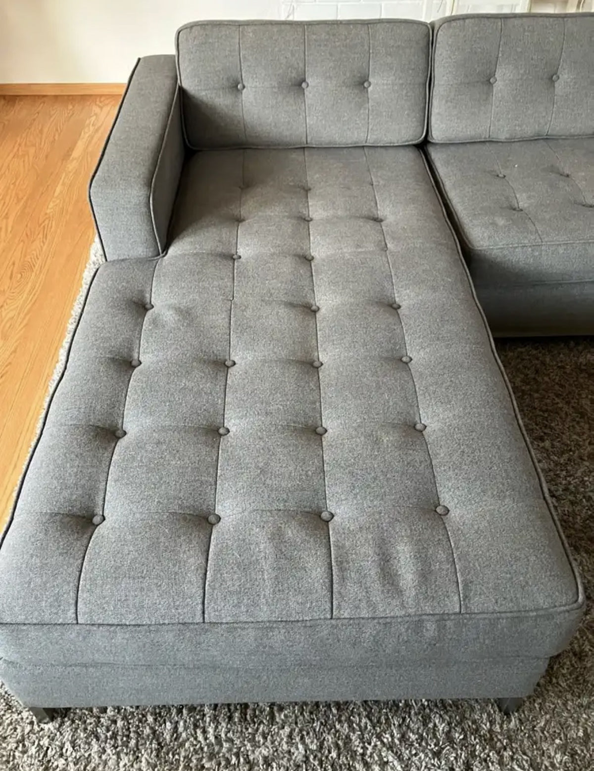 Close-up of the actual chaise cushion