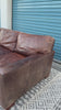 Restoration Hardware Maxwell 90” Distressed Brown Top-Grain Leather Sofa